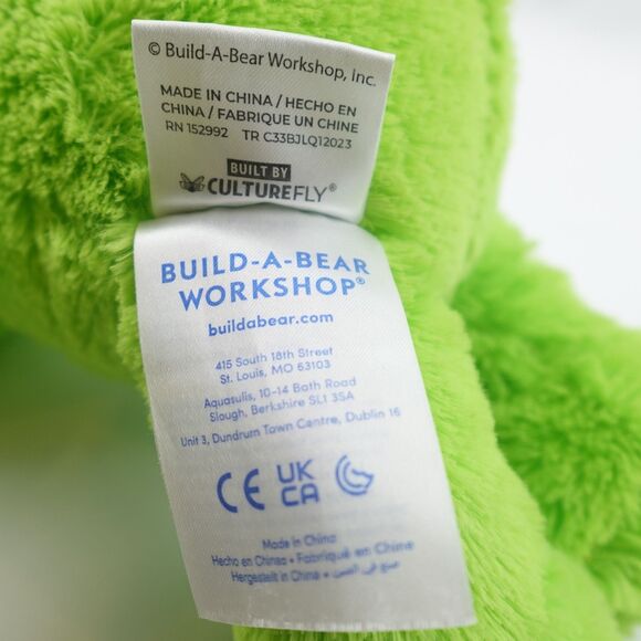 Build A Bear Cubscription Dinosaur 10" Stuffed Animal Plush Green Rainbow Trim - Picture 12 of 14